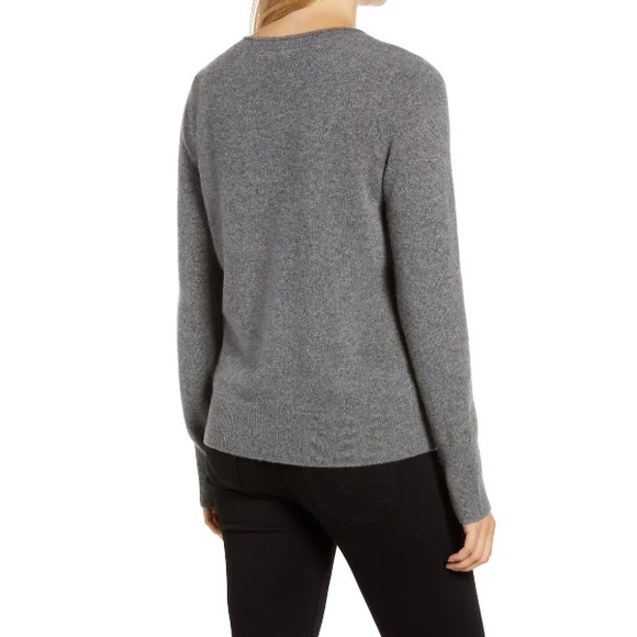 Halogen V-Neck Cashmere Sweater Dark Grey XS NWOT - Picture 2 of 11